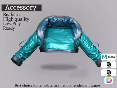 Space Explorer Jacket - Real-Time Character Outfit Low-poly 3D model