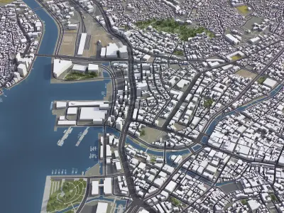 Nagasaki Low-poly 3D model