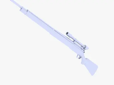 Bolt Action Sniper Rifle Low-poly 3D model