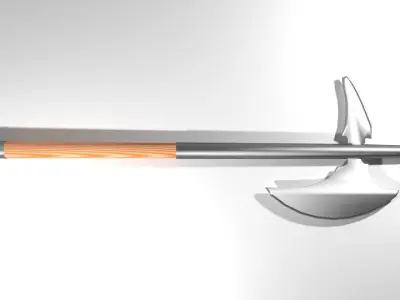 Battle Axe - Two Handed Bearded 3D model