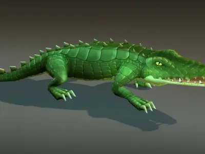 Animated Crocodiles Pack Low-poly 3D model
