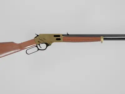 Lever Action Rifle Low Poly Game Ready PBR Low-poly 3D model