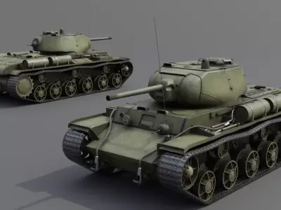 KV-1S Heavy tank Low-poly 3D model