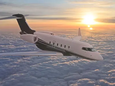 Airplane Bombardier Challenger 350 with interior 3D model