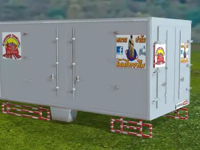 Container toilet trailer for sims Free 3D model