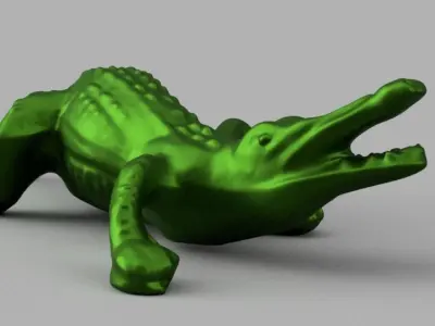 Crocodile gold 3D print model