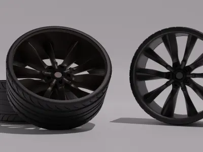 Sport Wheels Low-poly 3D model