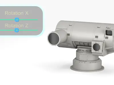 Directed Energy Weapon Station Grey Rigged 3D model