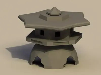 Low Poly Japanese Toro Low-poly 3D model