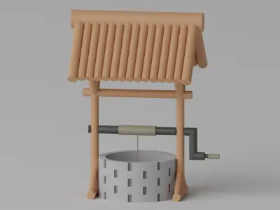 Medieval Stone Water Well 3D model