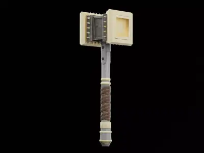Double Headed War Hammer Low-poly 3D model