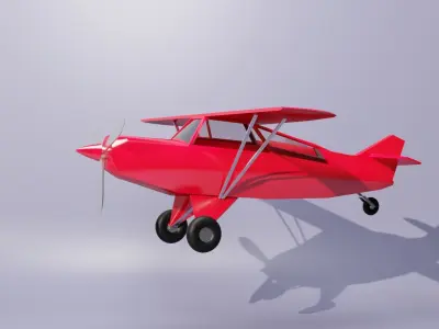 Low poly small Airplane Toy 3D model