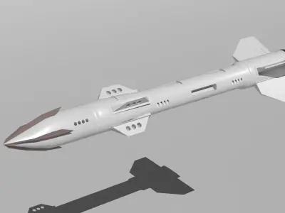 Missle rocket launcher Low-poly 3D model