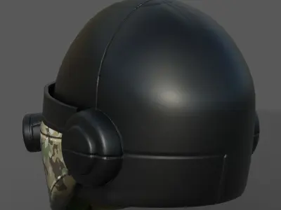 Helmet plastic scifi futuristic 3d model low poly Low-poly 3D model