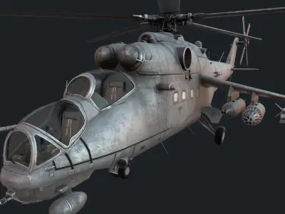 Mi-35m Low-poly 3D model