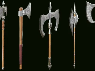 PBR AXE PACK 01 Low-poly 3D model