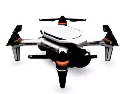 Realistic Foldable Quadcopter Drone Low-poly 3D model