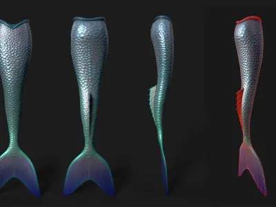 Mermaid tale Animated Low-poly 3D model