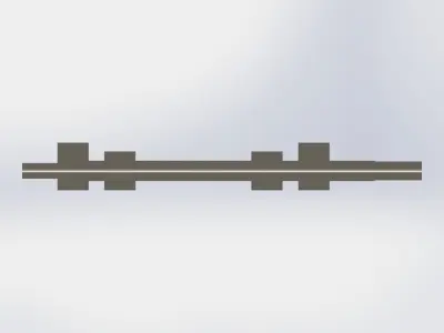 Camshaft 2 cylinder engine 3D model