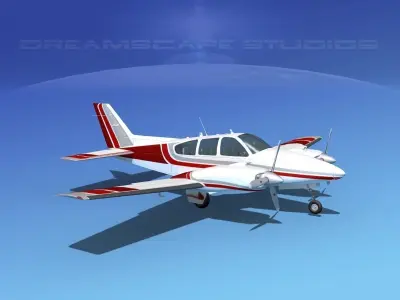 Beechcraft B55 Baron V12 3D model