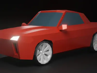 Low-Poly Red Car Free low-poly 3D model