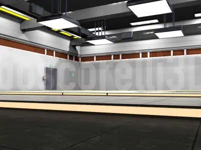 Empty Data Center Room Low Poly Ready to Render Low-poly 3D model