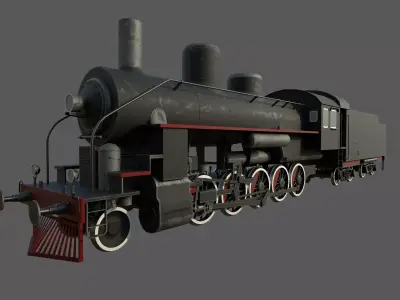 Steam locomotive EA-2408 Low-poly 3D model