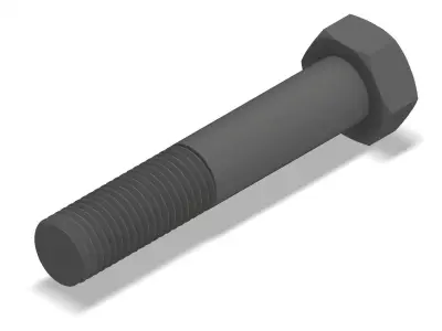 Bolt Partial Thread Hexagonal Head M24x130mm 3D model