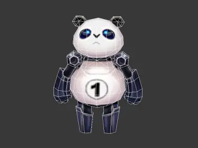 panda robot Free low-poly 3D model