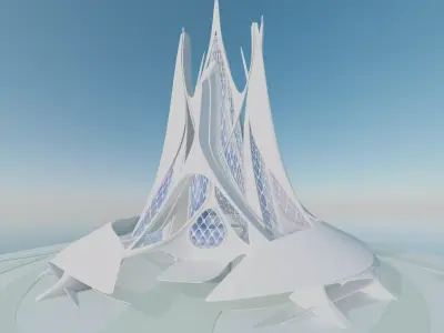 Future building Futuristic Expo Center building Sci Fi DUBAI 3D model