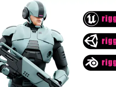 CYBORG SOL-70 Rigged for Unreal Engine - Unity - MIXAMO 3D model
