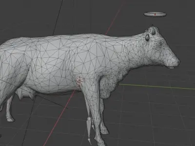 cow Game Ready FBX Low-poly 3D model Low-poly with halo 3D model