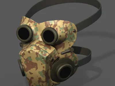 Mask helmet scifi military combat  Low-poly 3D model