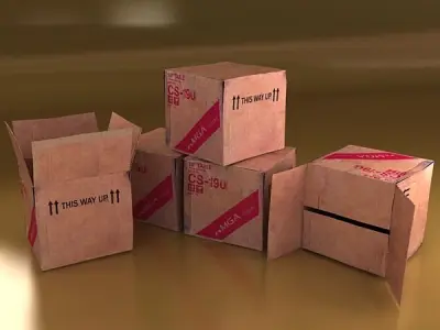 Photoreal Cardboard Box 2 3D model