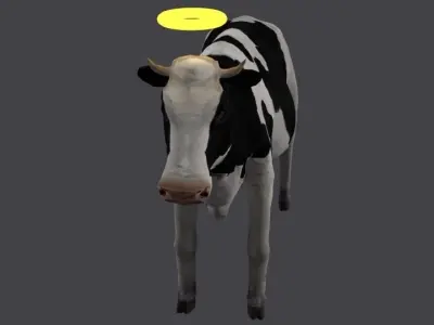 cow Game Ready FBX Low-poly 3D model Low-poly with halo 3D model