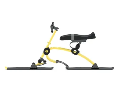 Skibob exercise bike with handlebar 3D model