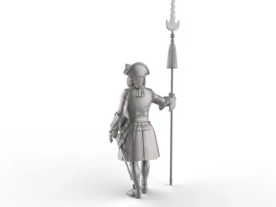 French Pikeman 17th Century 3D print model