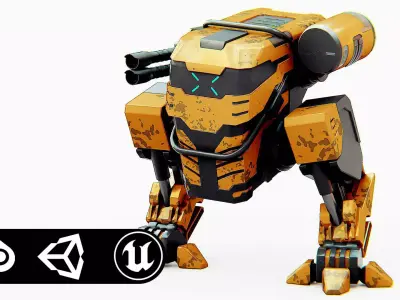 MILITARY ROBOT Z-800 Rigged for Unreal Engine - Unity - MIXAMO 3D model