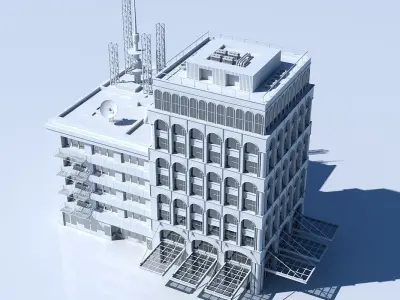 Commercial Building Facade 12 3D model