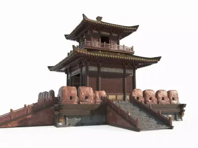 Attic of Asian Ancient Architecture 3D model