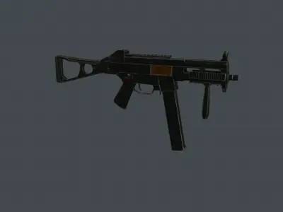 UMP-45 gun Low-poly 3D model