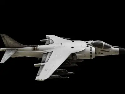 Harrier jump jet Low-poly 3D model