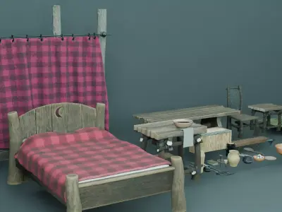 Shrek House Props Low-poly 3D model