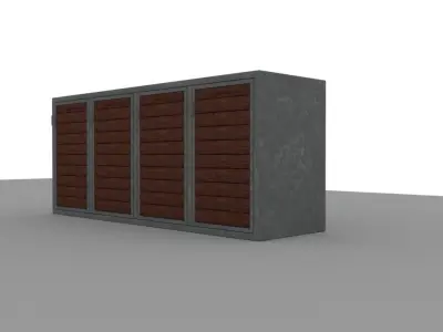 Holder for up to 4 Trashbins  3D model
