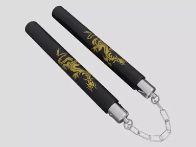 Nunchucks Free low-poly 3D model