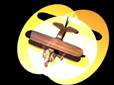 wooden plane 3D model