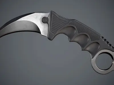 Knife Karambit Black Low-poly 3D model