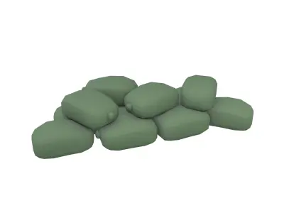 Battlefield Sandbag v1 002 Low-poly 3D model