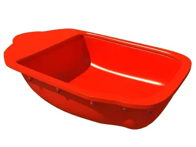 Red Engine Oil Pan 3D model