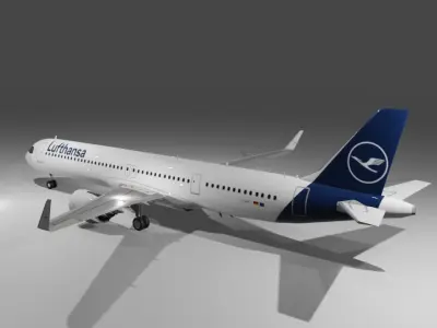 Lufthansa Airbus a321neo 3d model  Low-poly 3D model